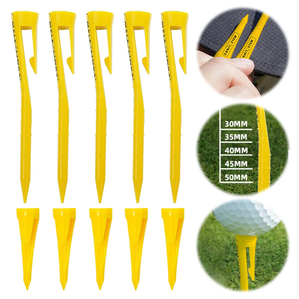 Golf Bolas Titular com Altura Ajustável, Plástico Golf Tees, Mais Estável Golf Tees, Golf Practice Acessórios, Presentes para Golfistas, 10 PCs