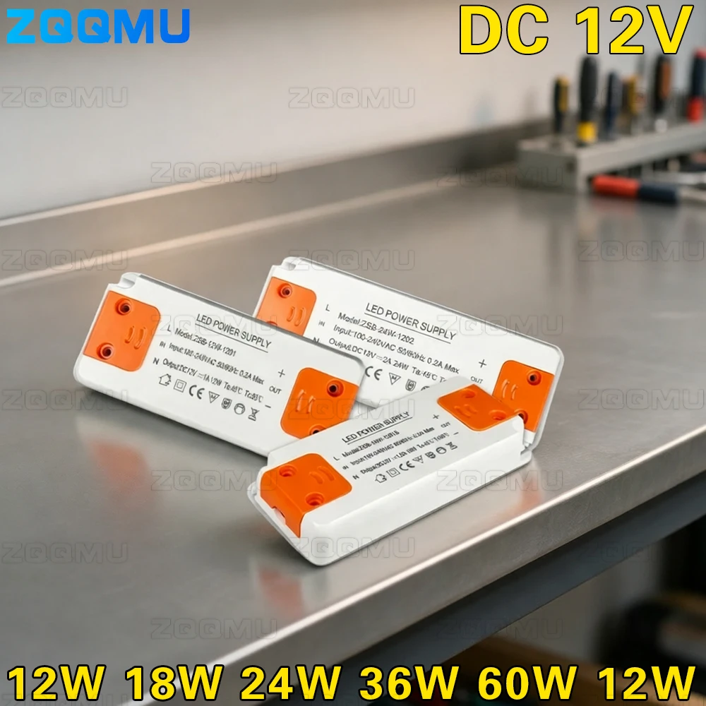 LED Driver Transformer 120W 60W 36W 24W 18W 12V Power Supply Adapter 10A 5A 3A 2A 1A For LED Strip Light Lamp DC Converter Unit