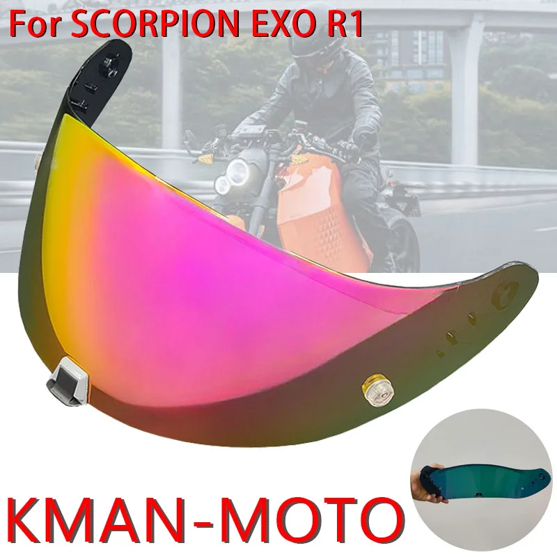 R1 Face Shield for SCORPION EXO R1 uv Protection sunscreen Electroplated Windproof Dustproof Visiere Casque Moto