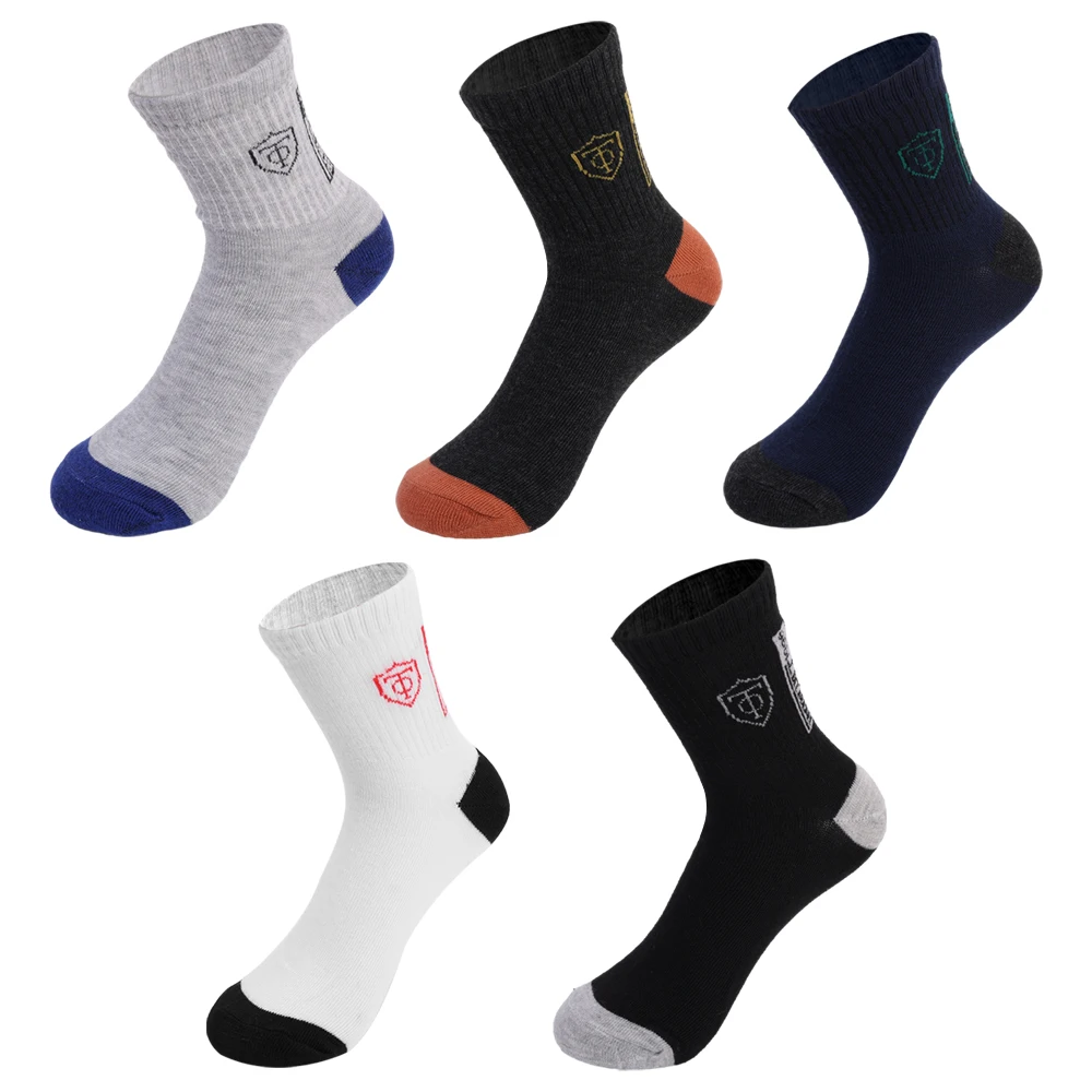 5 Pairs High-quality Bamboo Fiber Socks Breathable Deodorant Business Men Tube Socks for Autumn Spring Summer Plus Size EU 38-45