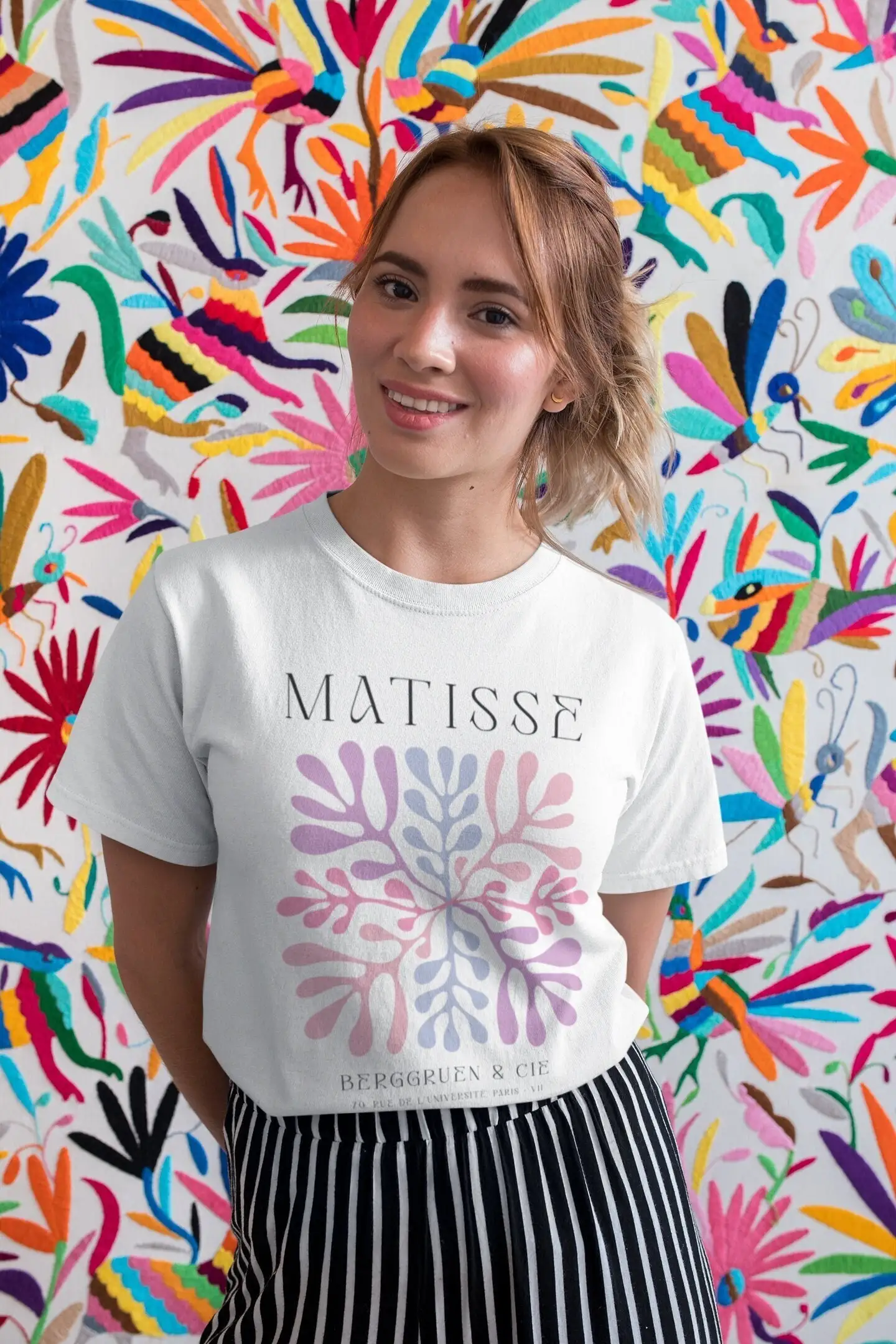 Henri Matisse T Shirt Coral Pink Cutouts Print Pop Art S For Her Retro Tumblr Aesthetic Clothing