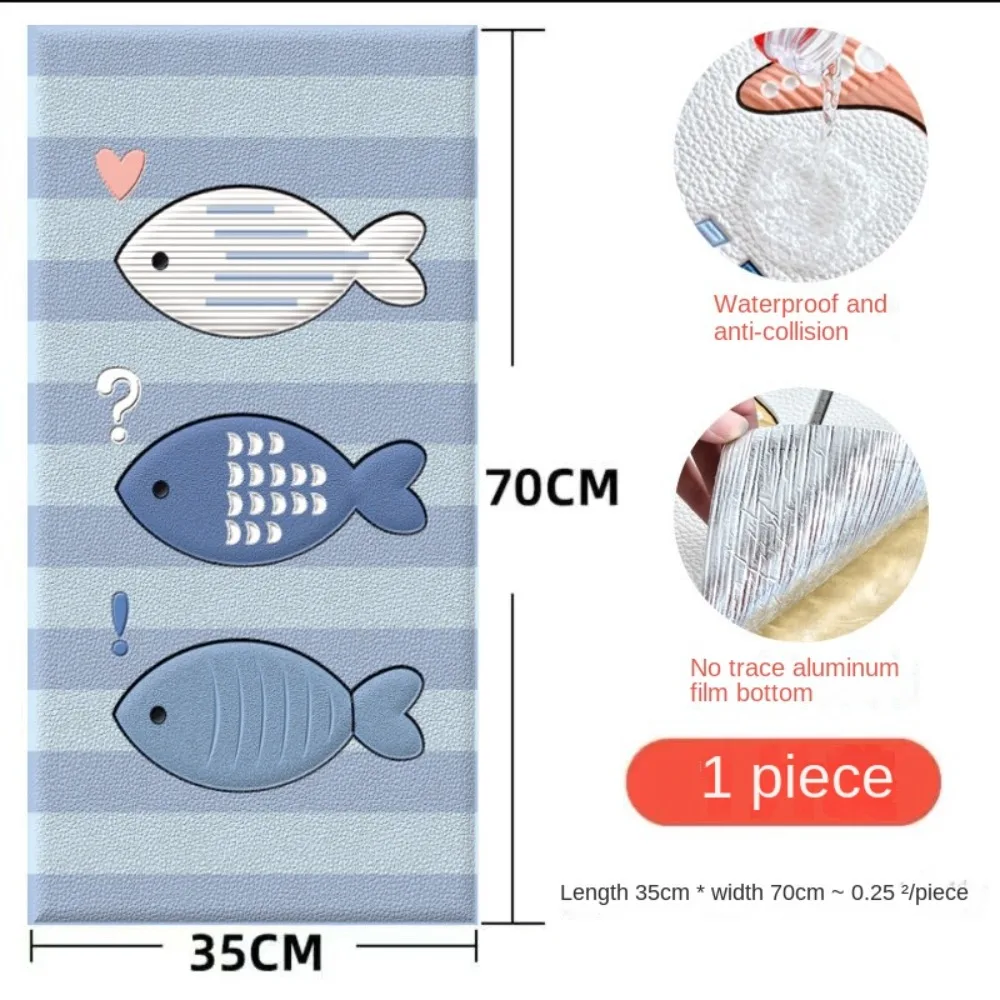 New Anti-collision 3D Wall Sticker Self-adhesive Cute Soft Cushion Moisture Resistant Thicken Wall Mat Pad Kids Bedroom