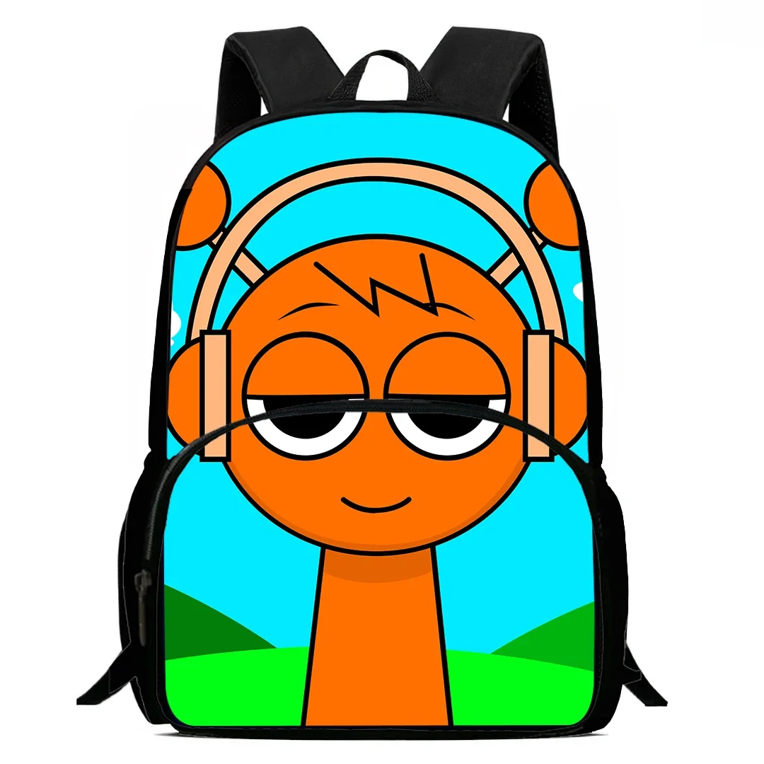 حقائب مدرسية مطبوعة برسوم كارتونية Ainme Game SPrunki للأولاد والبنات، حقيبة ظهر مدرسية مقاس 15 بوصة مع حقيبة أمامية، حقيبة ظهر للأطفال خفيفة الوزن