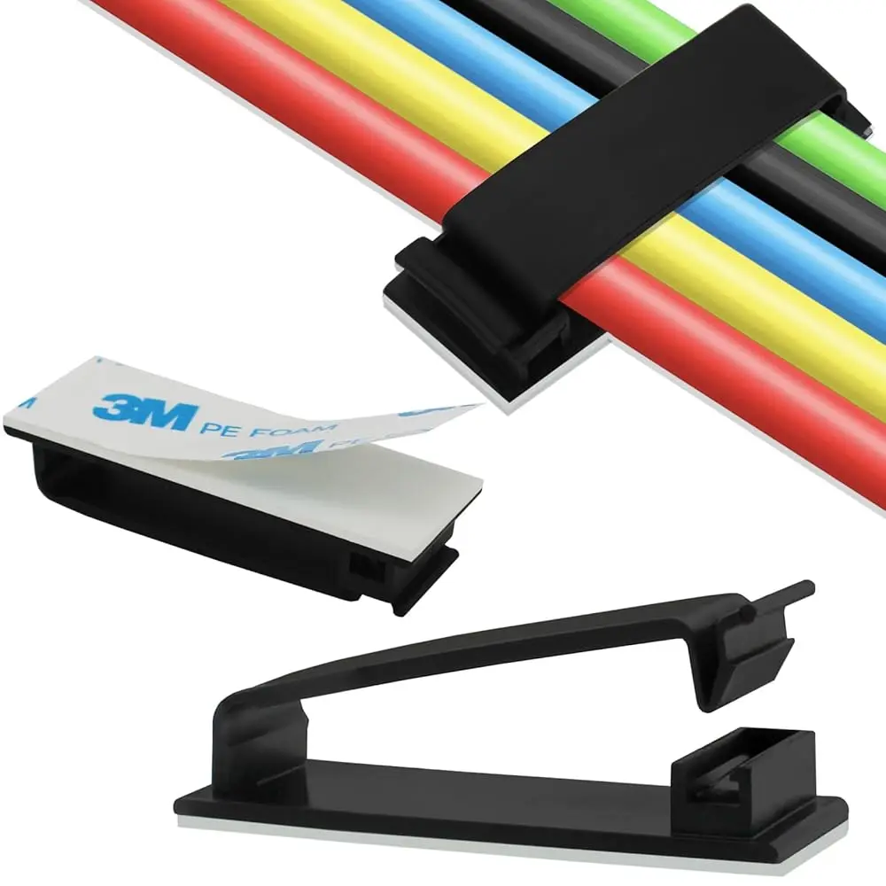 

Клипсы для организации кабелей, самоклеящиеся органайзеры для проводов, большие зажимы для кабелей, держатели для проводов под столом, на прикроватную тумбочку, для ТВ, ПК, Ethernet-кабелей