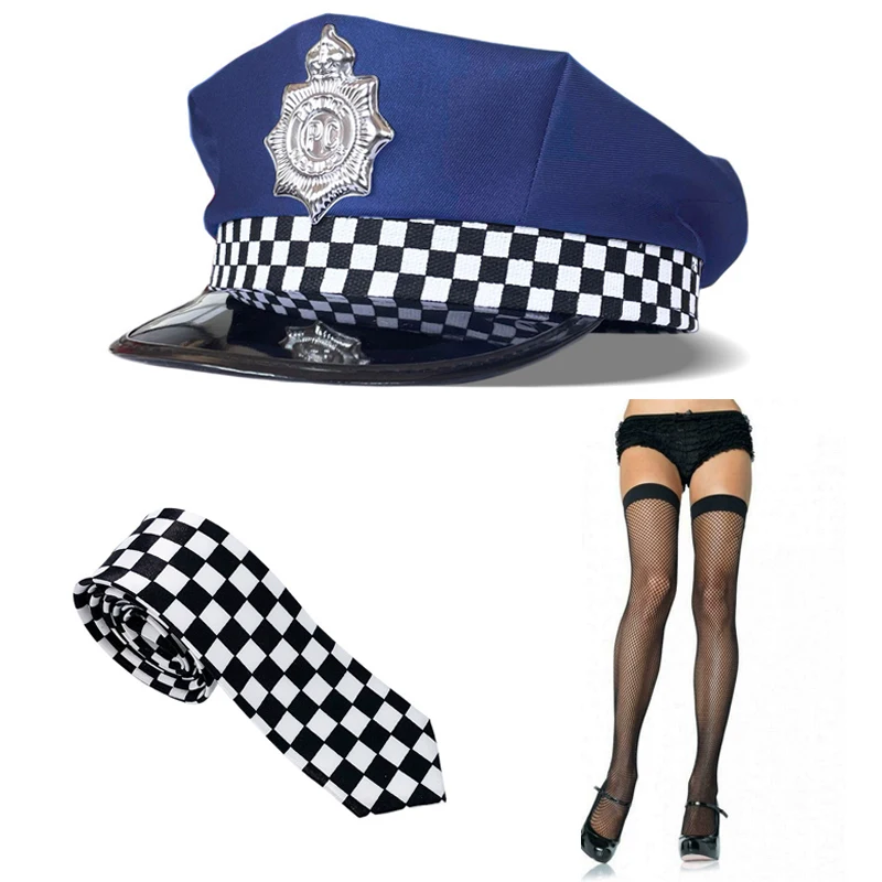 5 szt. Policyjne kajdanki, krótkofalówka, odznaka, zestaw rekwizytów, akcesoria do kostiumu policyjnego na imprezę świąteczną, cosplay