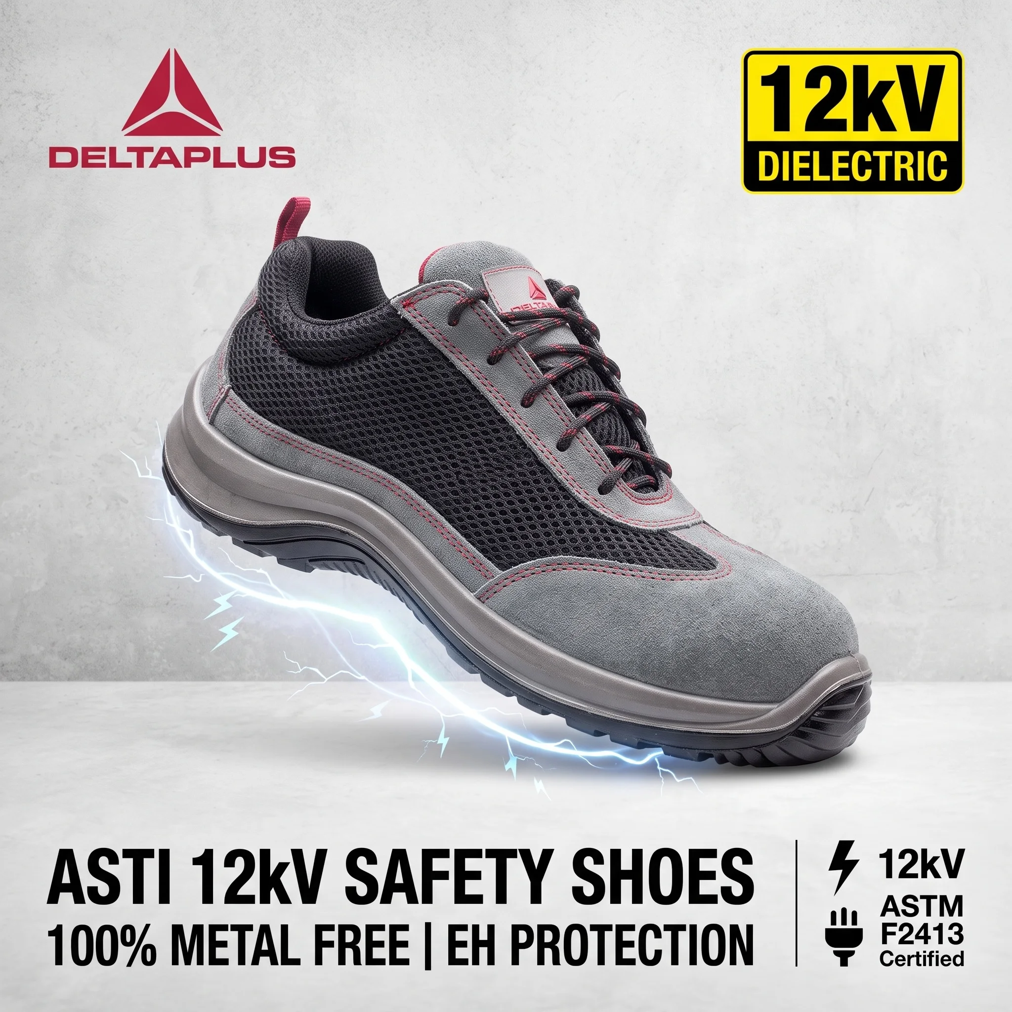 Composite Toe Safety Shoe Steel Toe Shoes Man EH Electrical Hazard Work Shoes Man Non Slip Suede Mesh Insulated Safety Shoes