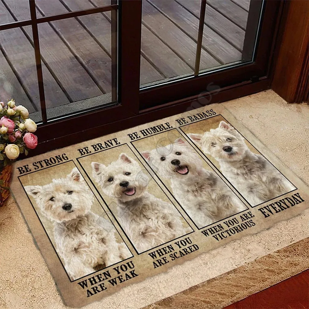 Staffordshire Bull Terrier/Weimaraner Doormat Porch Rug Mats Floor Carpet 3D Print Indoor Outdoor Doormat Non-slip Love Dog Gift