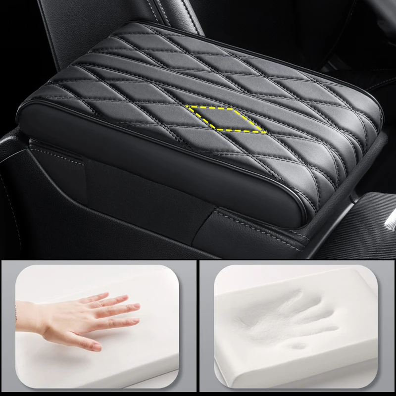 Car Strip Armrest Cushion Mat PU Leather Auto Center Console Pad Memory Foam Armrest Box Universal Hand Rest Pillow Cover Pad
