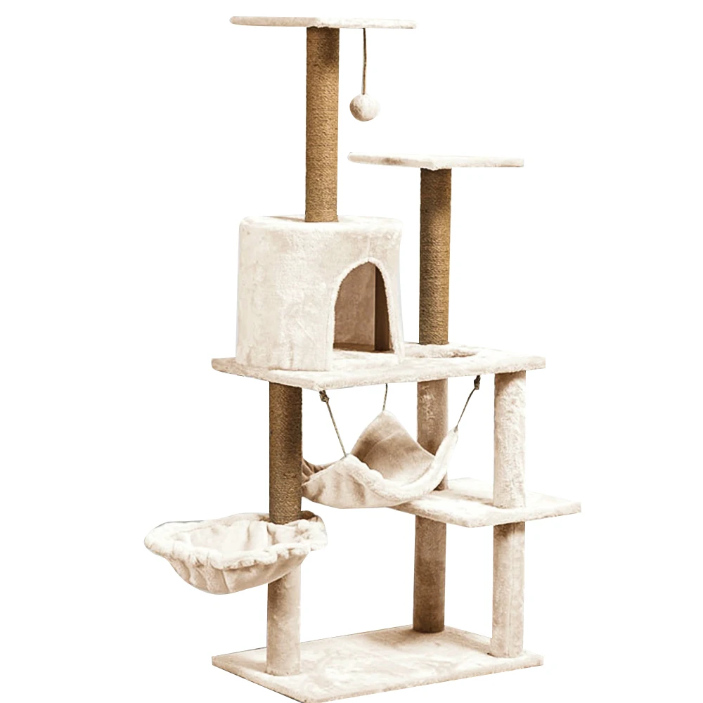 Design high quality cat tree design cat tower indoor cat multi-storey apartment and kitten scratching column