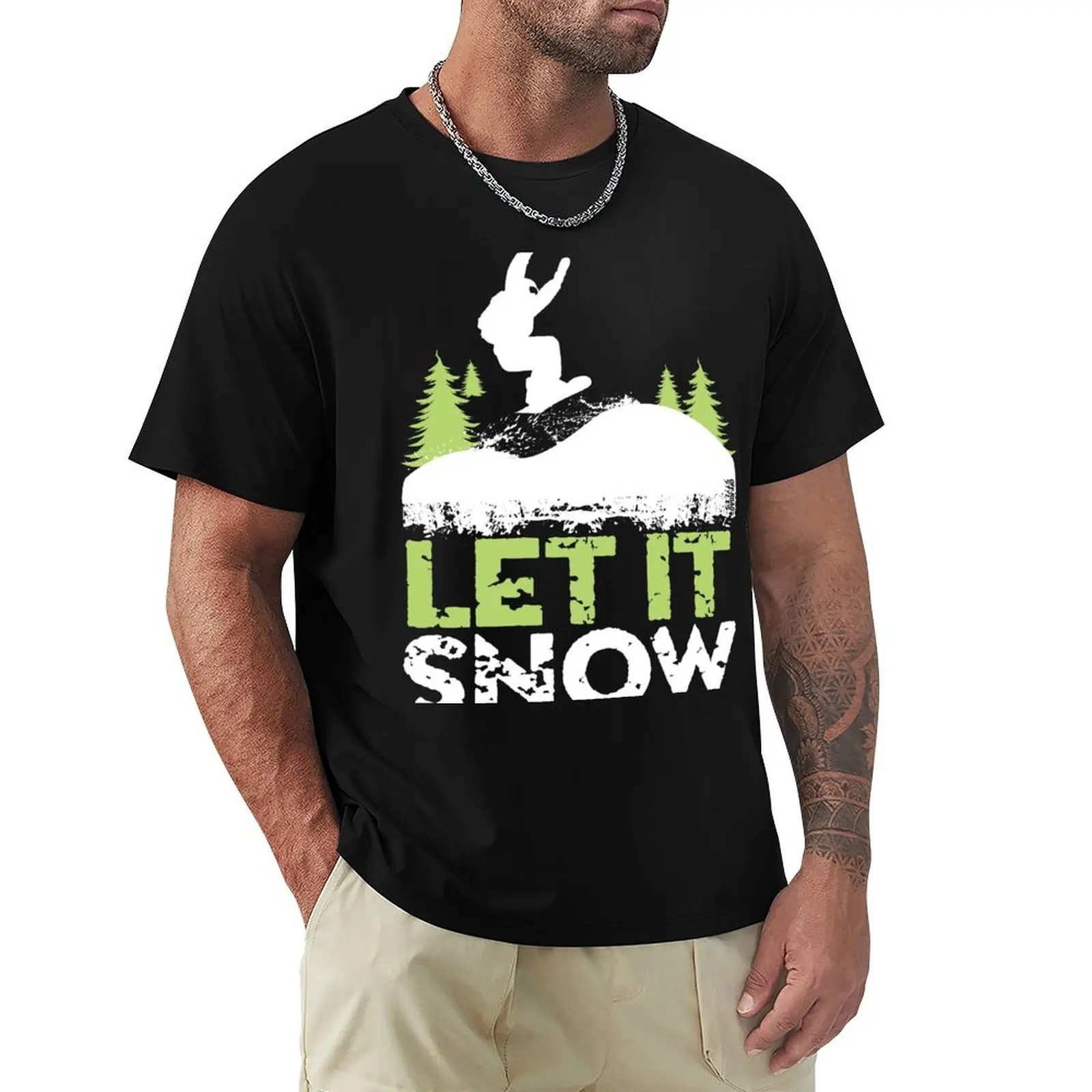 

Snowboarding Let It Snow Trickster T-shirt blanks heavyweights men graphic t shirts