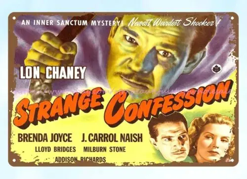 ملصق فيلم الرعب اعتراف الطبيب غريب ، علامة القصدير المعدنية ، السعر #1