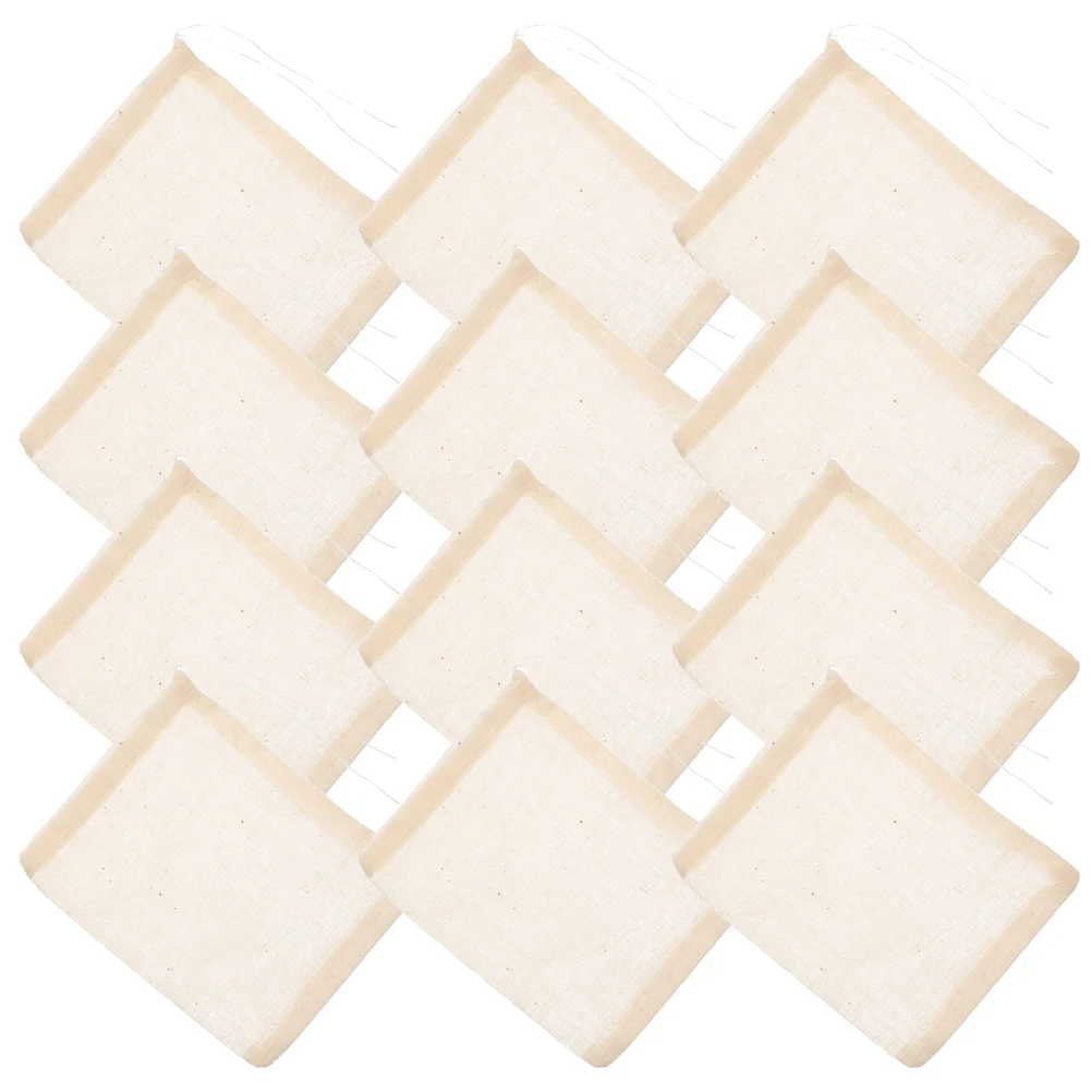 

25pcs Cotton Gauze Bags 15x20cm Soup Filter Strainer Tea Infuser Medicine Bag Fine Mesh Durability Kitchen Bar Tools