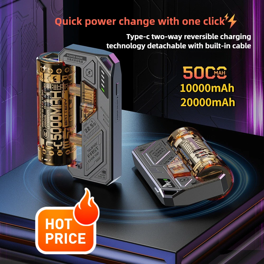 

Портативное зарядное устройство 20000 мАч, внешний аккумулятор 22,5 Вт, сменный аккумулятор для быстрой зарядки для IPhone, Samsung, Xiaomi, Huawei