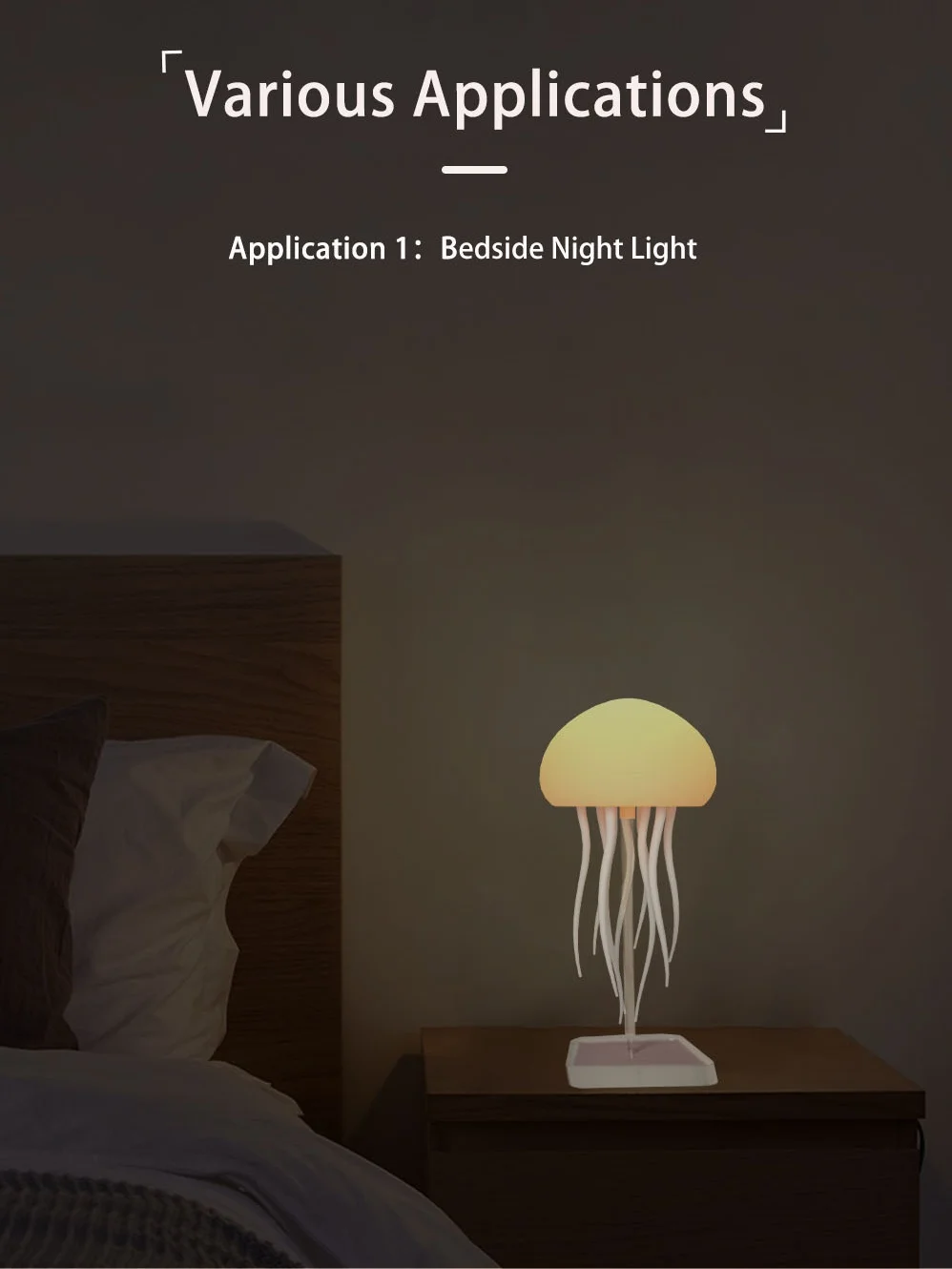 Smart sound control Night Light Replaceable DIY Jellyfish Lamp Art Decor Study Coffee Shop Bar Bedside Table Lamps