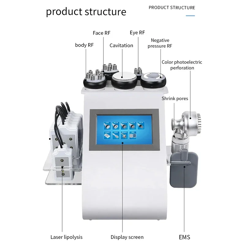 40K 6 In 1 Lipolaser Cavitation Machine Rf Skin Lifting Radio Frequency Skin Tightening Lipocavitation Fat Burner Body Slimming