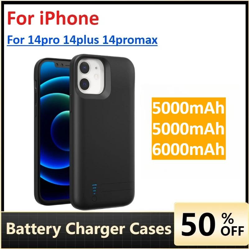 

For iPhone 14pro 14plus 14promax Charging Cover Extended Battery Portable Power Bank funda bateria Power Cases