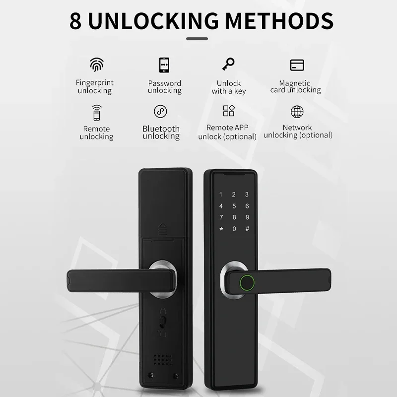 Tuya Smart Lock Bluetooth Smart Card Digital Code Fingerprint Security Door Lock Encryption Smart Life App Passward Unclock