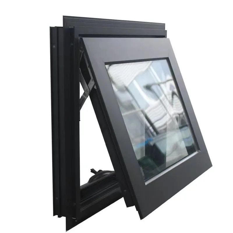 Manual Open Double Glazed Louver Folding Modern Shading Awning Window Outer Sunscreen Inner Privacy Glass Apartment Balcony Use