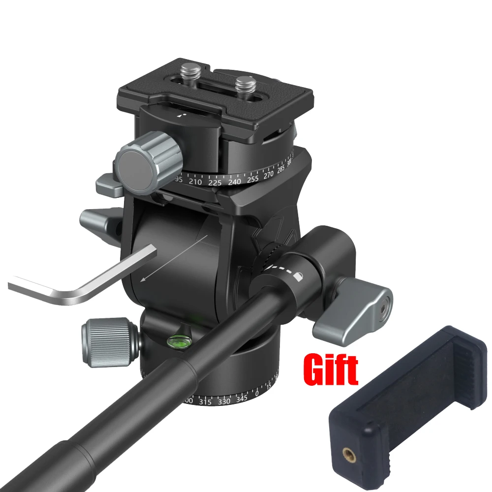SmallRig-Cabezal de vídeo fluido y ligero, giratorio de 360 ° con mango, placa de liberación rápida para trípode, monopié, soporte para cámara SLR