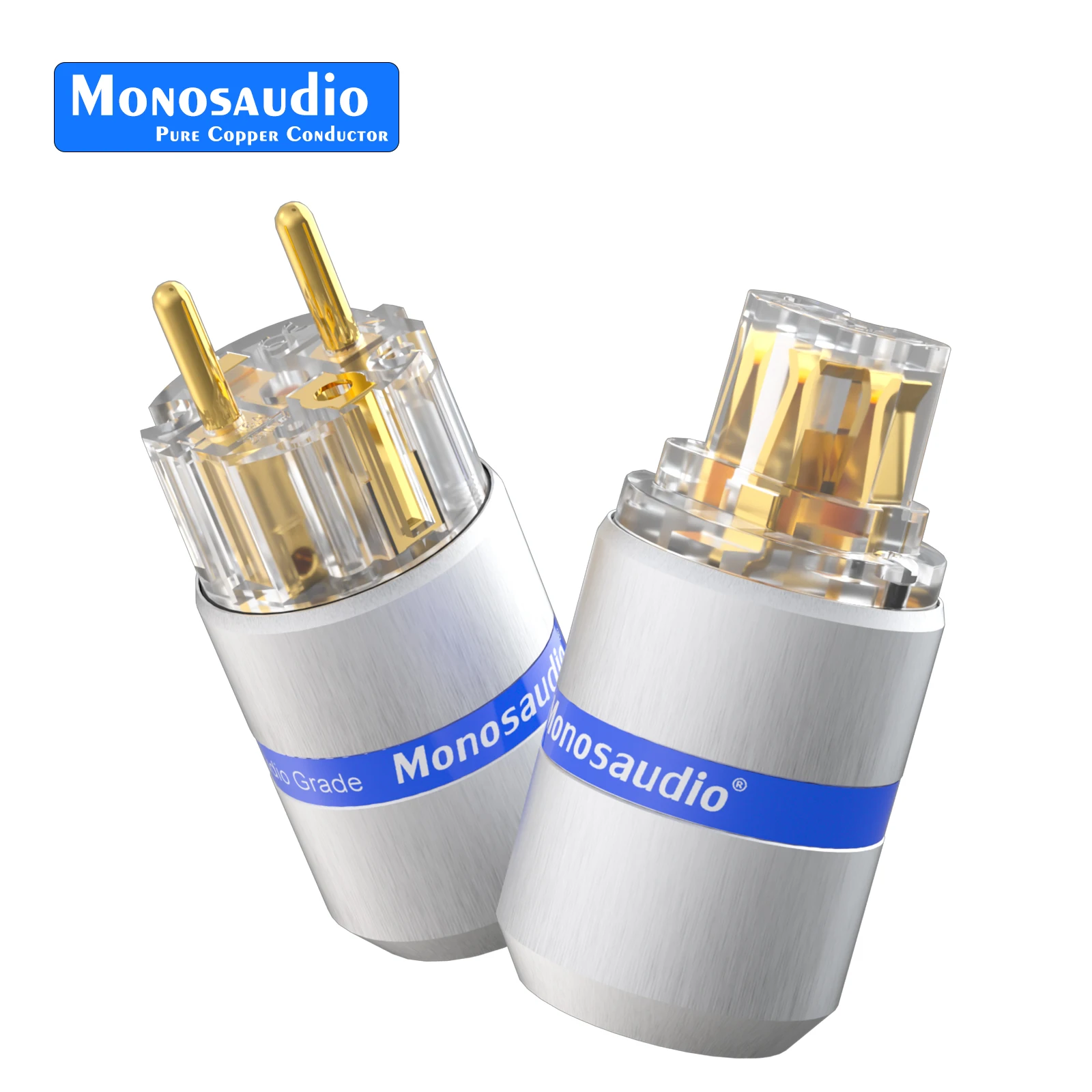 

Monosaudio Pure Copper Schuko Power Plug Connector Hifi Audio EU Power Plug IEC Connectors for EU Power Cable