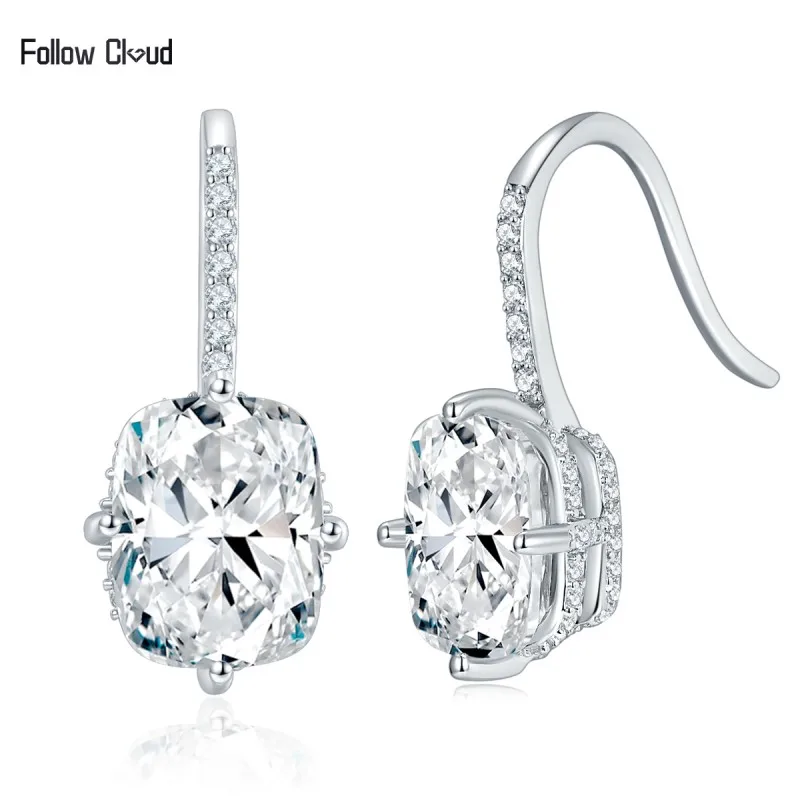 

Follow Cloud Total 6.0 Carats 7*9mm Moissanite Drop Earrings for Women 100% 925 Sterling Silver Engagement Wedding Jewelry Gifts