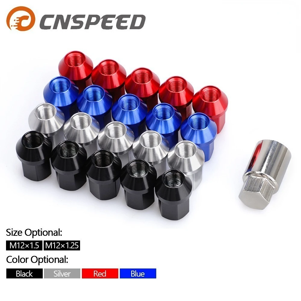 35MM M12*1.5 M12*1.25 Aftermarket Lug Nuts Car 6061 Aluminum Alloy Anti-theft Wheel Lock Nuts Length