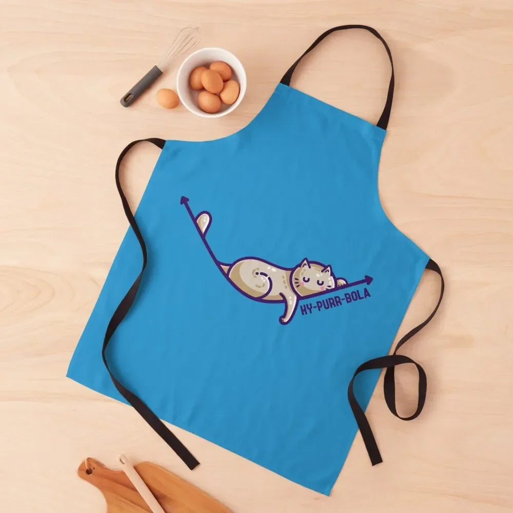 

Hy-purr-bola Hyperbola Maths Cat Pun Apron Ladies Kitchen Household Items cooks clothes Things For Home And Kitchen Apron