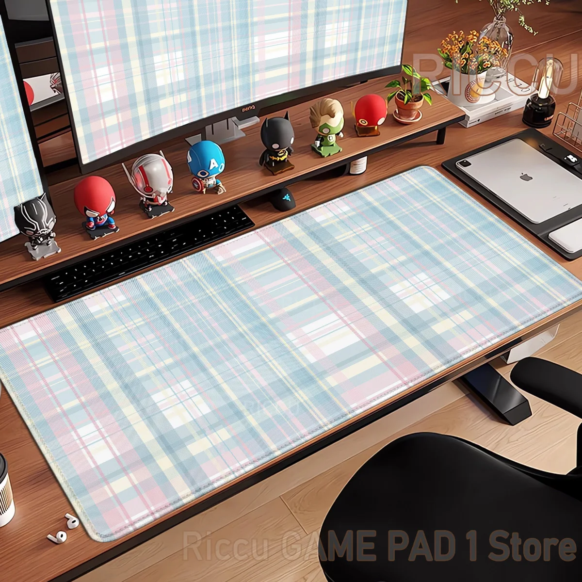 

HD Plaid Pattern Mouse pad Desk Pad Gaming Accessories Prime Gaming XXL Keyboard Pad Stitched E-Sports PC desk Esports equipment