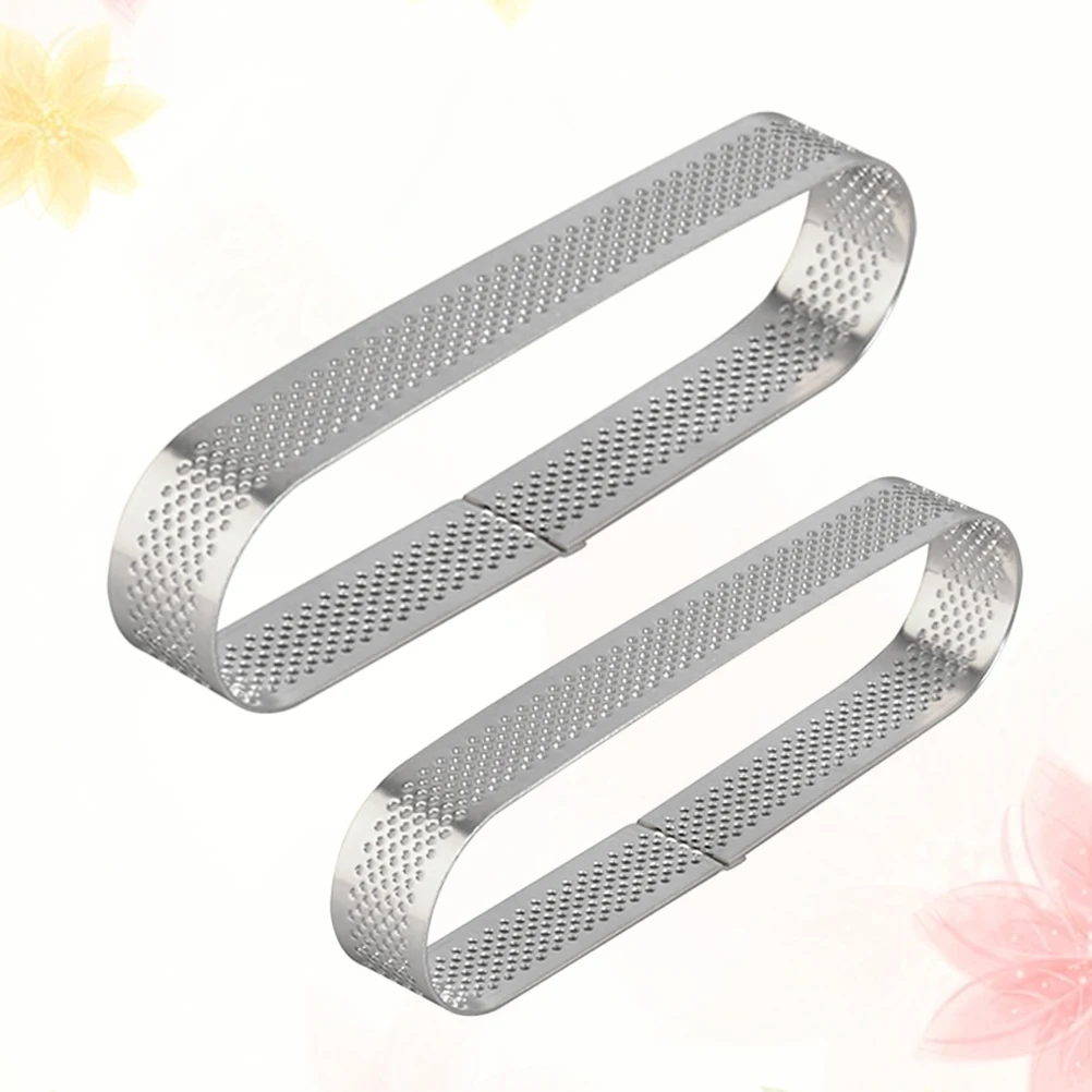 

2Pcs Oval Tartlet Mold Stainless Steel Cake Ring Baking Tool 9.4cm 11.9cm for Mousse Pies Cheesecake Cake Mold