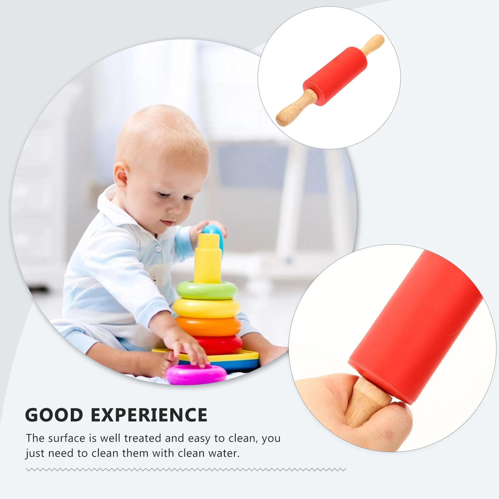 

5Pcs Wood Rolling Pin Set Small Wooden Roller Pin for Baking Dough Pastry Pizza Handmade Noodles Kitchen Baking Supplies