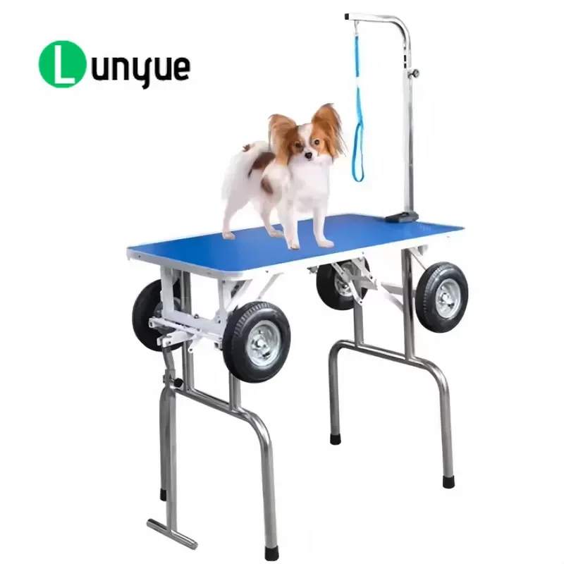 Eco Friendly Rechargeable Foldable Self Cleaning Pet Grooming Table with Pulley for Dog Hair Drying Trimming Portable