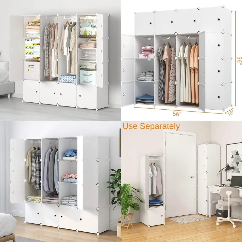 

Портативный шкаф для хранения кубов 14x18, шкаф для спальни, белый компактный органайзер с 16 кубиками