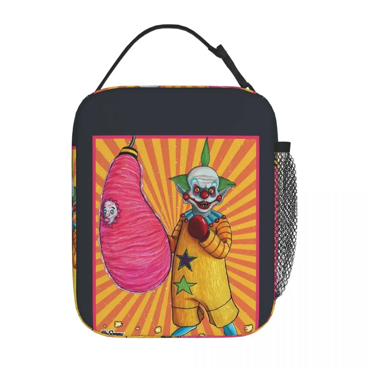 Killer Klowns From Outer Space Lunch Bag For Girls Horror Movies Lunch Box Picnic Cooler Bag Convenient Oxford Tote Food Bags