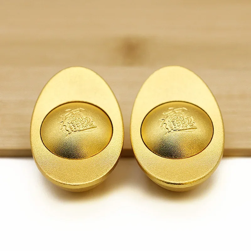 Gold Ingot Chinese Money Figurines Metal Ornament Feng Shui Lucky Yuanbao Home Room Decoration Auspicious New Year Gifts Toys