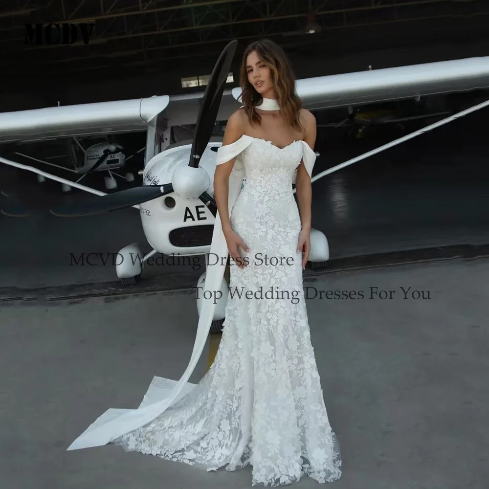 

MCDV Lace Wedding Dresses Applique Mermaid Off Shoulder Sweetheart Bride Gown For Women Luxury vestidos de novia 2026 Customized