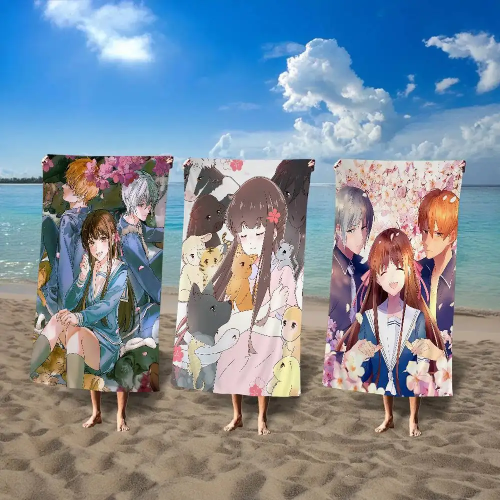 Anime f-Fruits b-Basket Anime Beach Swimming Towel Soft Absorbent Washcloth Children's Gifts for Kids Travel Camping Gym