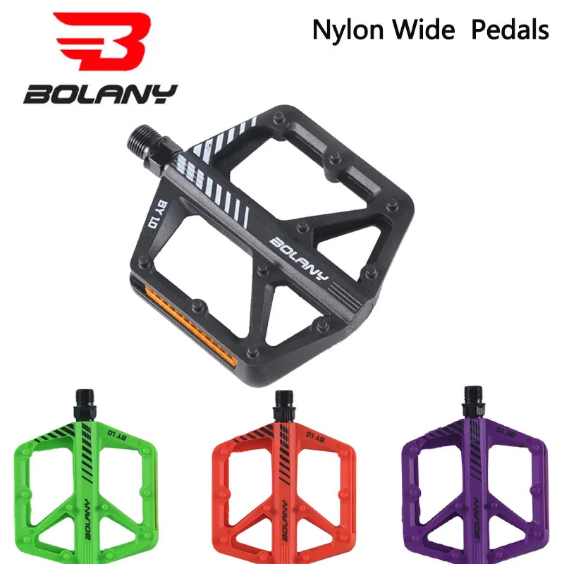 BOLANY Anti-slip Mountain Bike Pedals Nylon Bicycle Pedal Dustprood Waterproof Seal Double Bearing Pedal MTB Bicycle Supplies