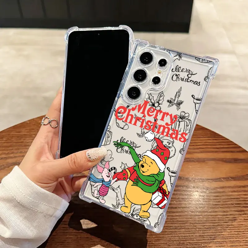 عيد ميلاد سعيد ويني ذا بوه جراب هاتف لهاتف سامسونج جالاكسي S25 FE S24 S23 S22 S21 Ultra S20 Plus نوت 20 10 غطاء شفاف ناعم
