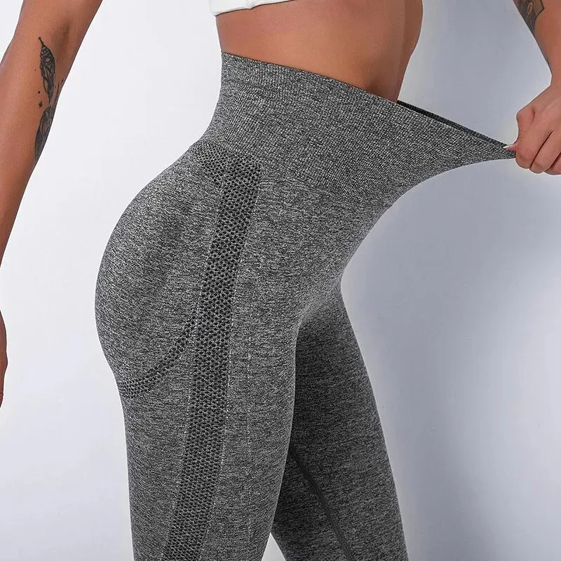 Womens Workout Leggings Full Length High Waisted Yoga Pants Scrunch Butt Seamless Yoga Leggings