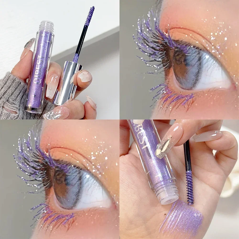 Mascara diamante brillante galassia paillettes ciglia glitterate a prova di sudore asciugatura rapida duratura arricciatura mascara spesso trucco luccicante 1 pz