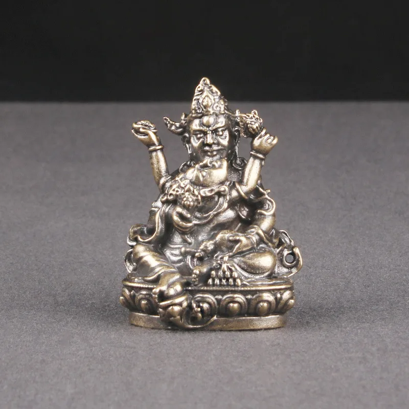 Brass Xizang Tantric Red God Of Wealth Tabletop Decoration