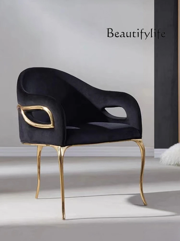 

Italian-Style Light Luxury Dining Chair Simple Modern High-End Designer Study Chair Living Room Backrest Leisure Chair