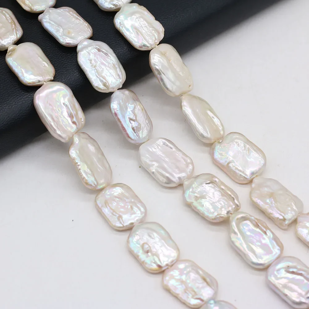 Natural Freshwater Baroque Pearl Beading Rectangular Shape Pearl Beads for DIY Making Women Jewelry Necklace Bracelet 15-22mm