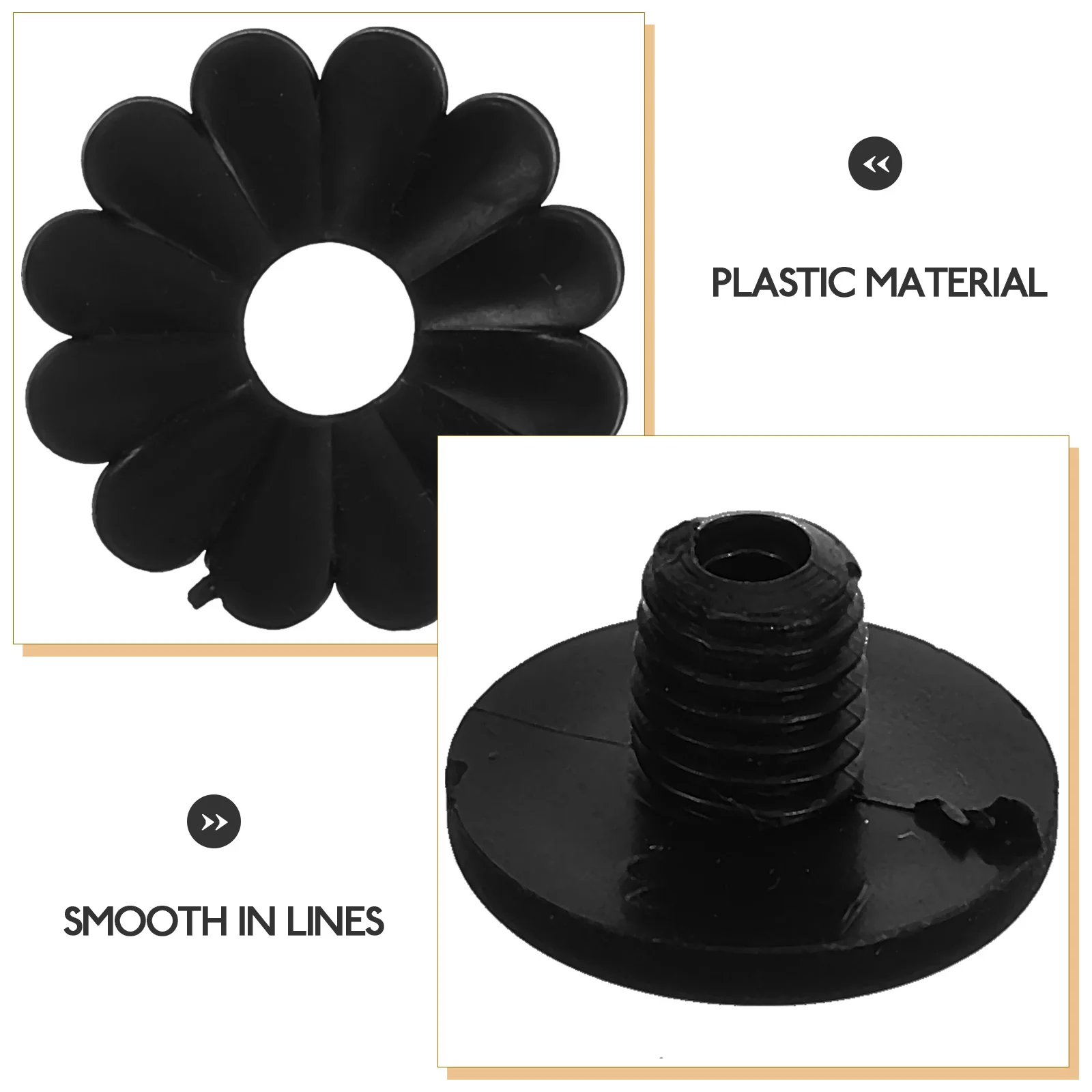 2 Sets Umbrella Hat Accessories for Sun Tops Protector Pole Caps Small Black Component