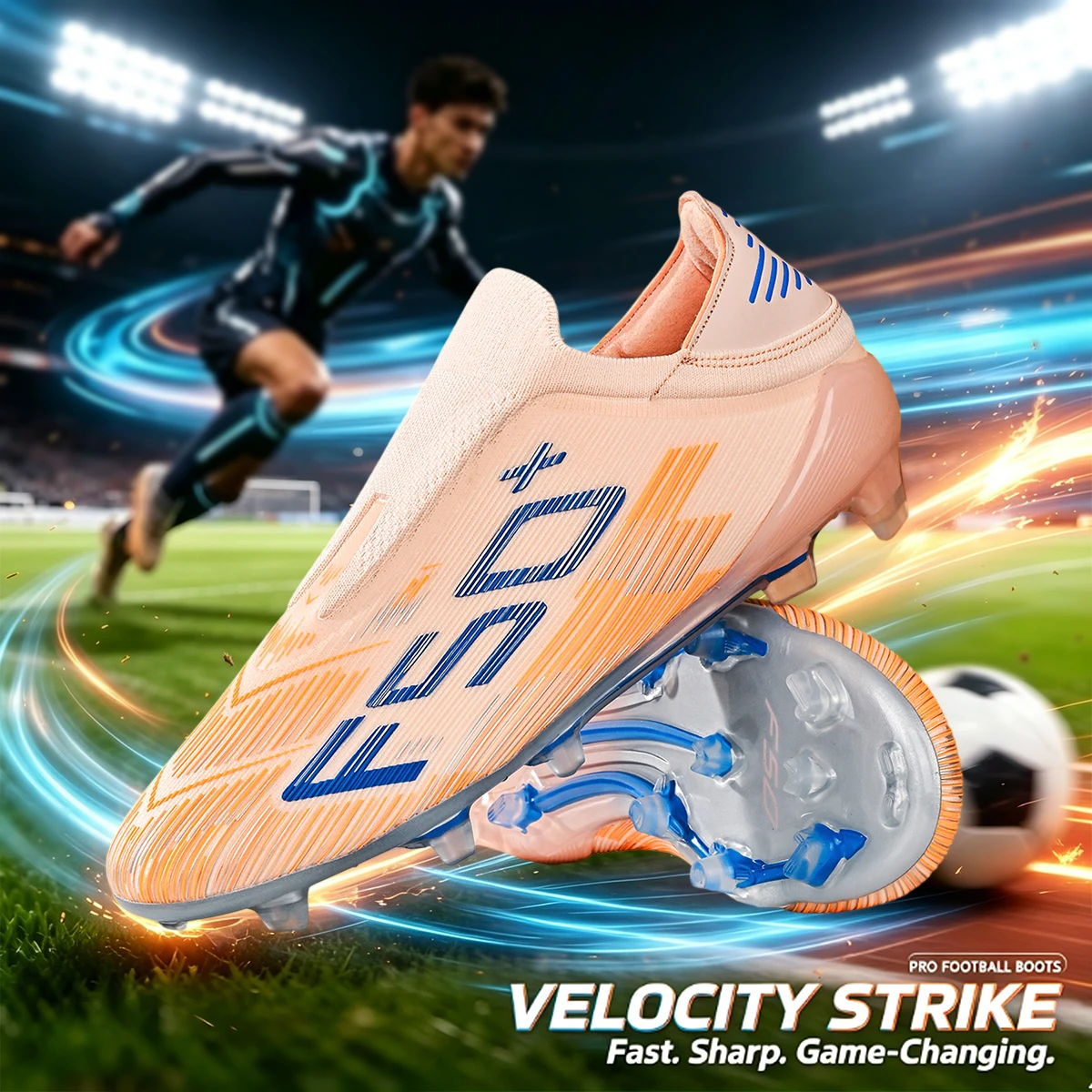 Shock Cushion AG FG Football Boots Thick Soft PU Textile TPU Outsole Reduce Foot Fatigue For Long-time Natural Grass Training