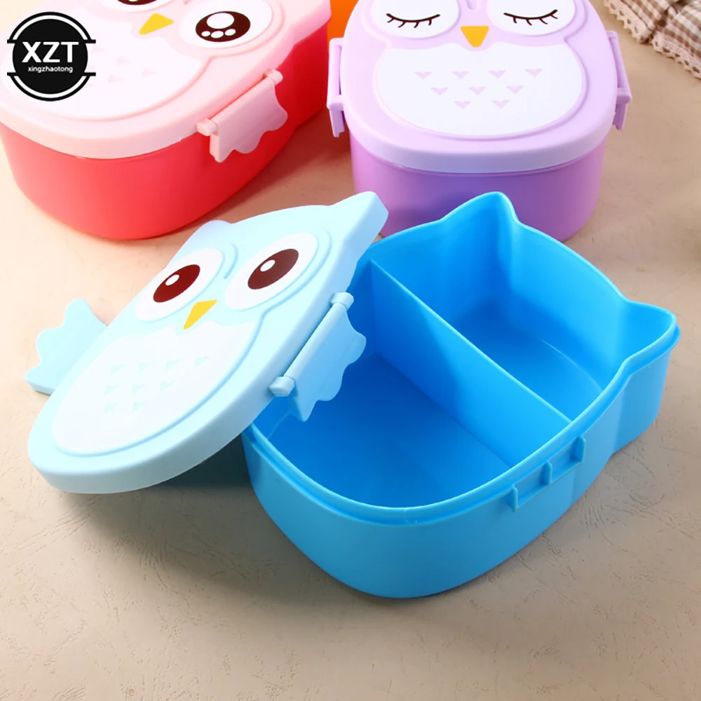 1PCS Cute Cartoon Owl Plastic Seal Lunch Box Fashion Convenient Children School Picnic Portable Bento Tableware For Picnic Set