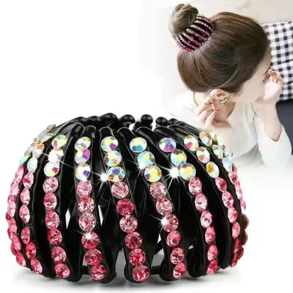 Creative Rhinestone Bird Nest Hair Clips Headwear Hair Accessories Hair Bun Maker Headdress Hair Claw Clip Women