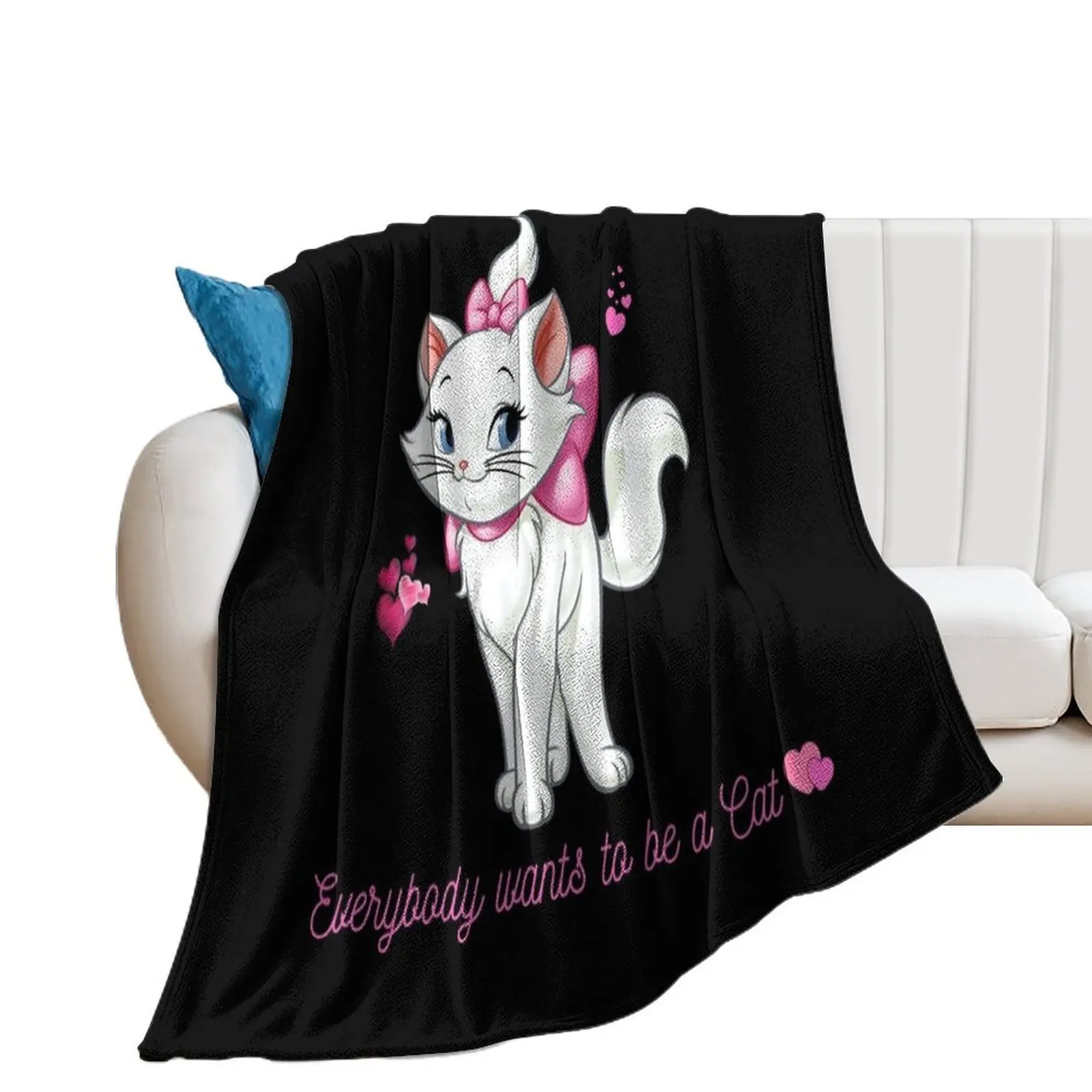 

Marie cat - Everybody wants to be a Cat Throw Blanket anime For Sofa Thin Weighted Blankets