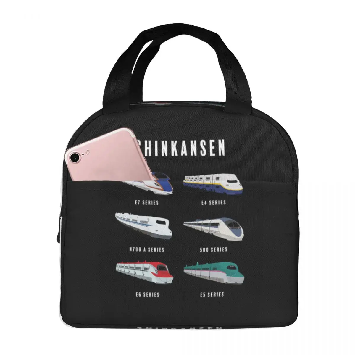 Japanese Shinkansen Bullet Trains Lunch Bags Insulated Bento Box Lunch Tote Resuable Picnic Bags Thermal Bag for Woman Girl Work