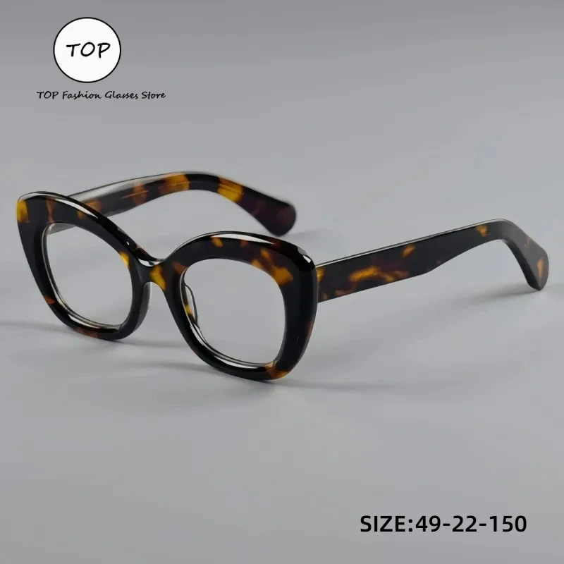 

ТОП модные оправы для очков «кошачий глаз», женские черепаховые ацетатные оптические очки, новинка 2025, готовый к рецепту, размер 49-22-150